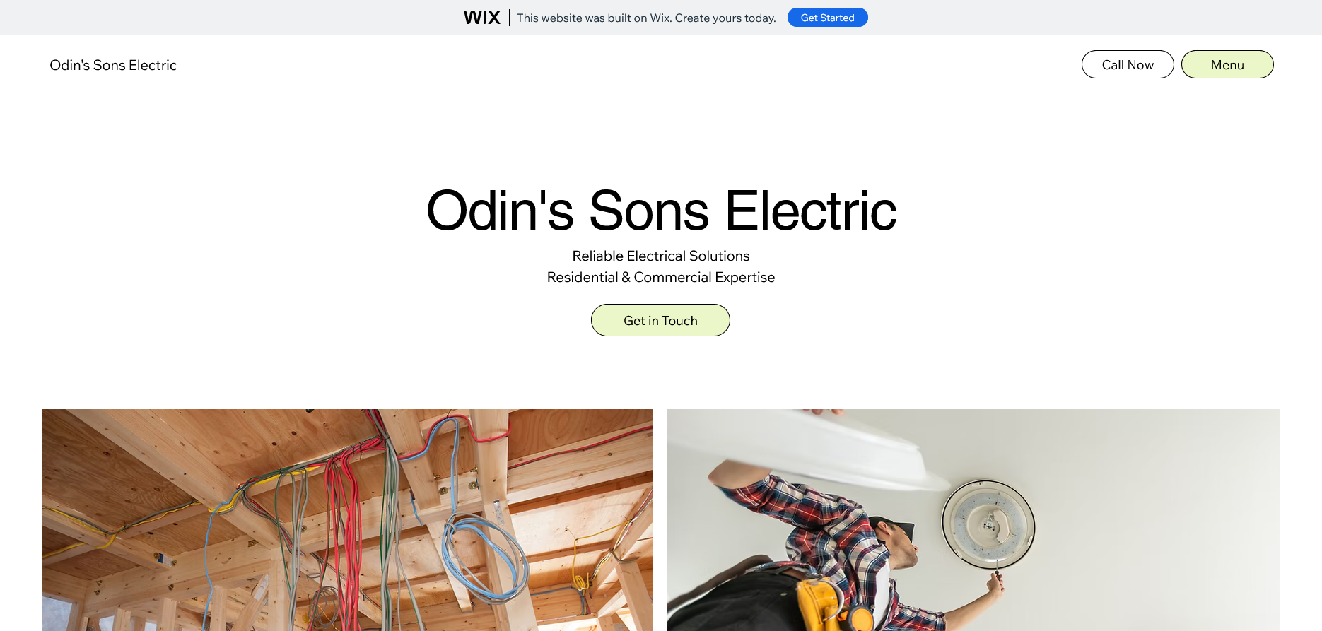 Electrician website design example for South Jersey electrical contractor