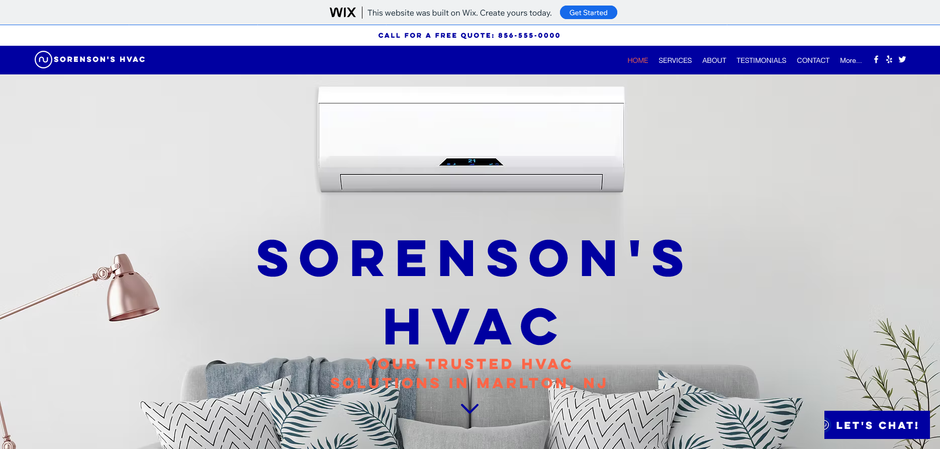 HVAC website design example for South Jersey heating and air contractor